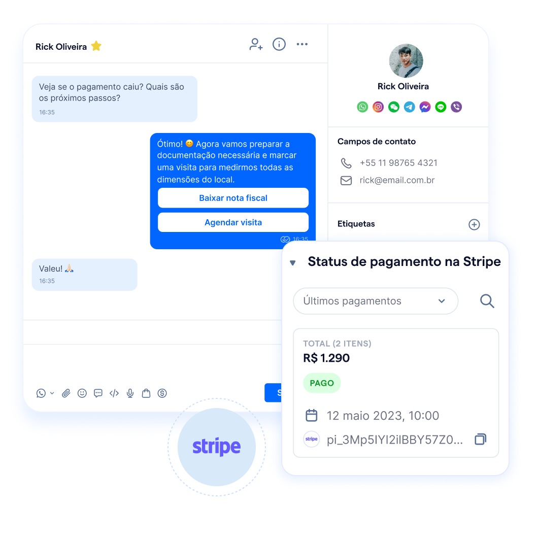 Chatbot WhatsApp B2B com link de pagamento