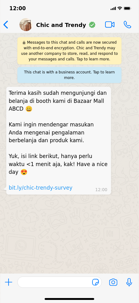 survey customer whatsapp business