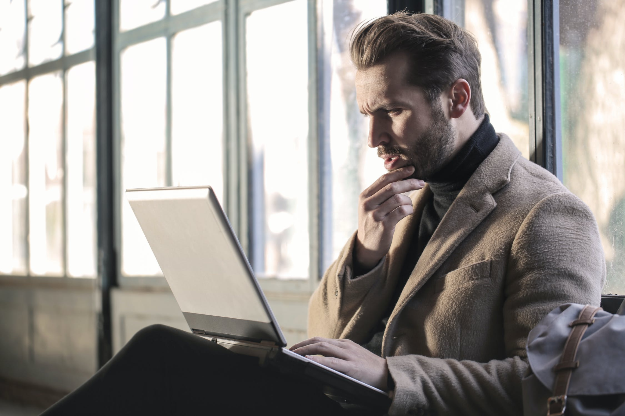 Guy using computer