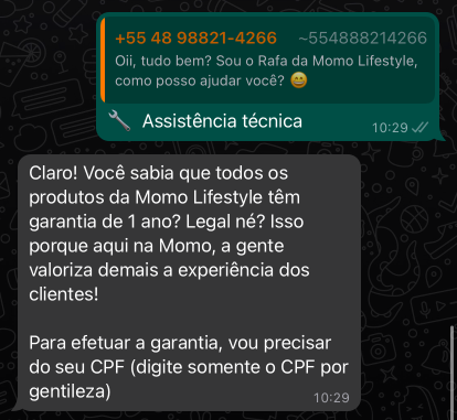 Automação de assistência da Momo Lifestyle