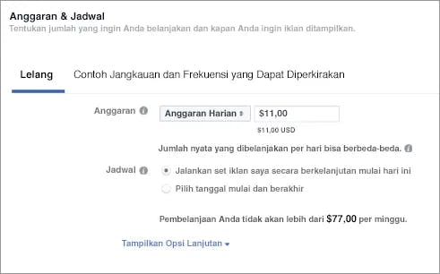 menentukan budget iklan Facebook