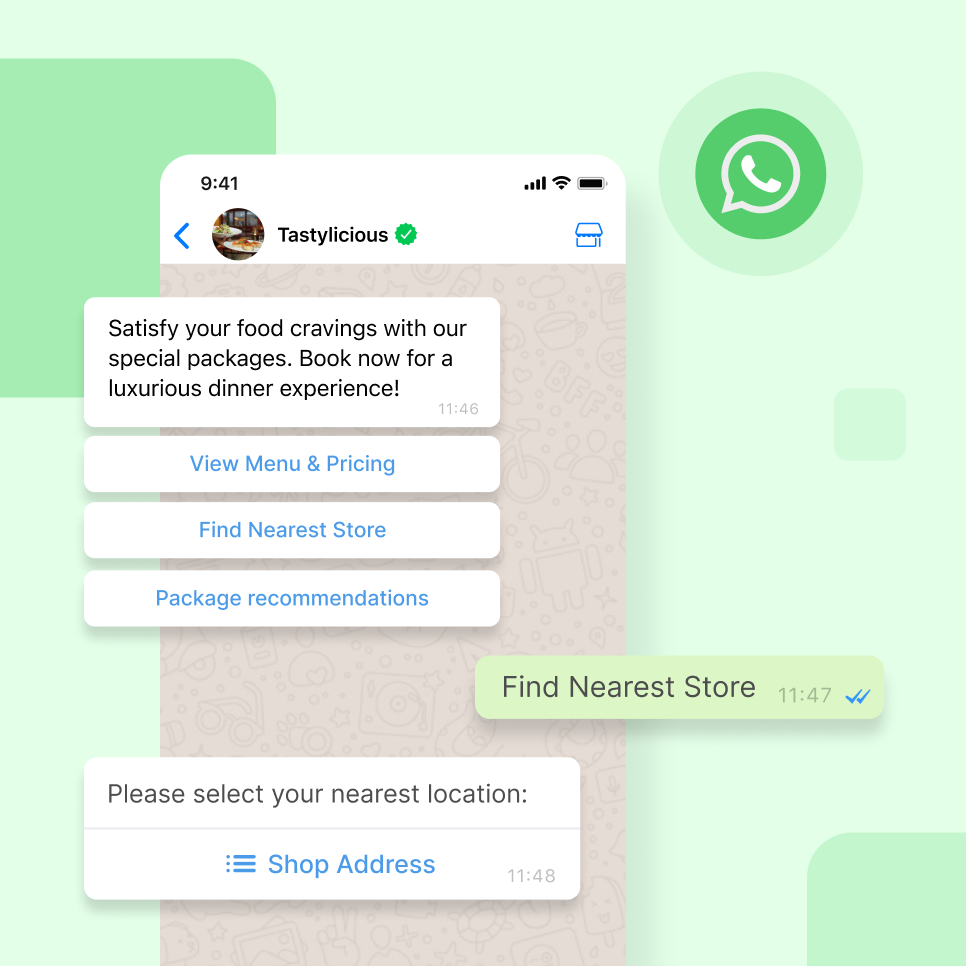 WhatsApp Business for restaurants (CTA V2)