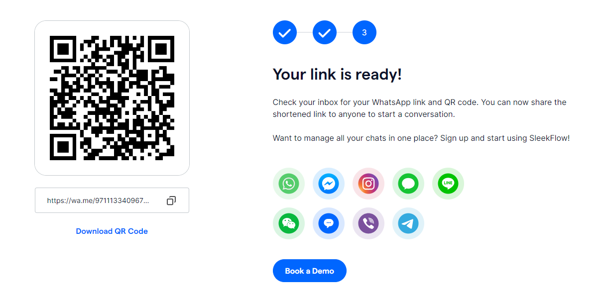 whatsapp qr code generated with chat platform icons