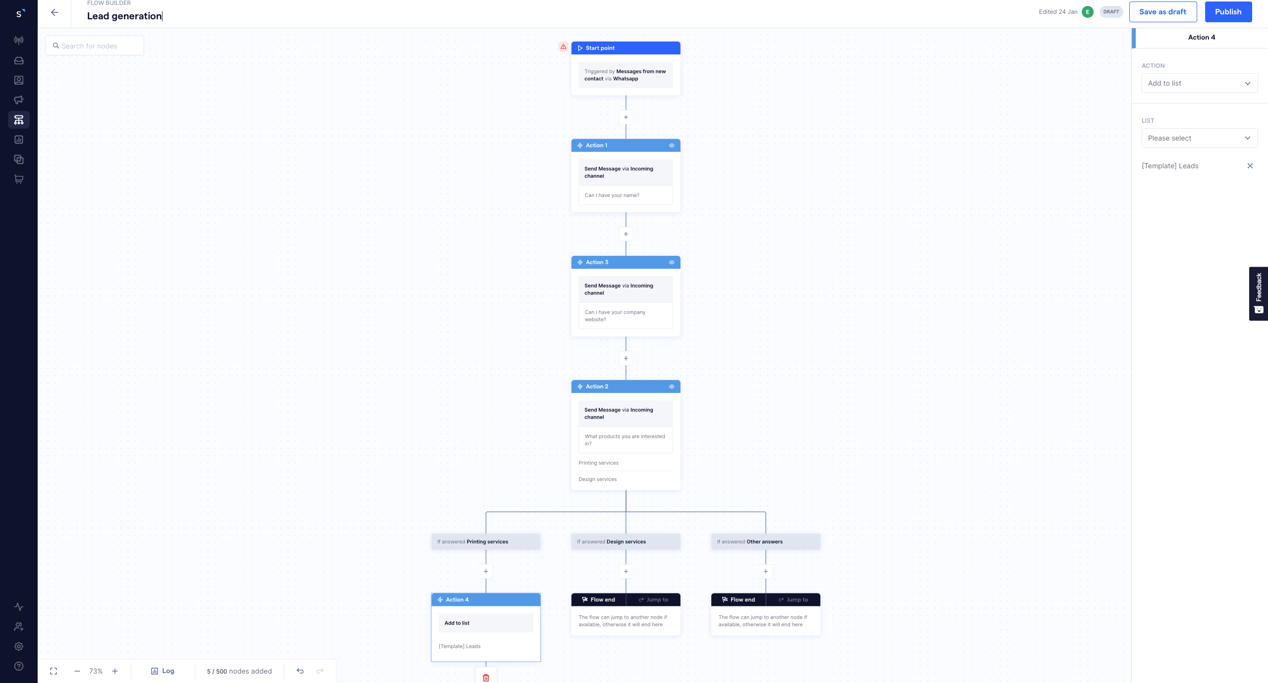 flow builder lead generation