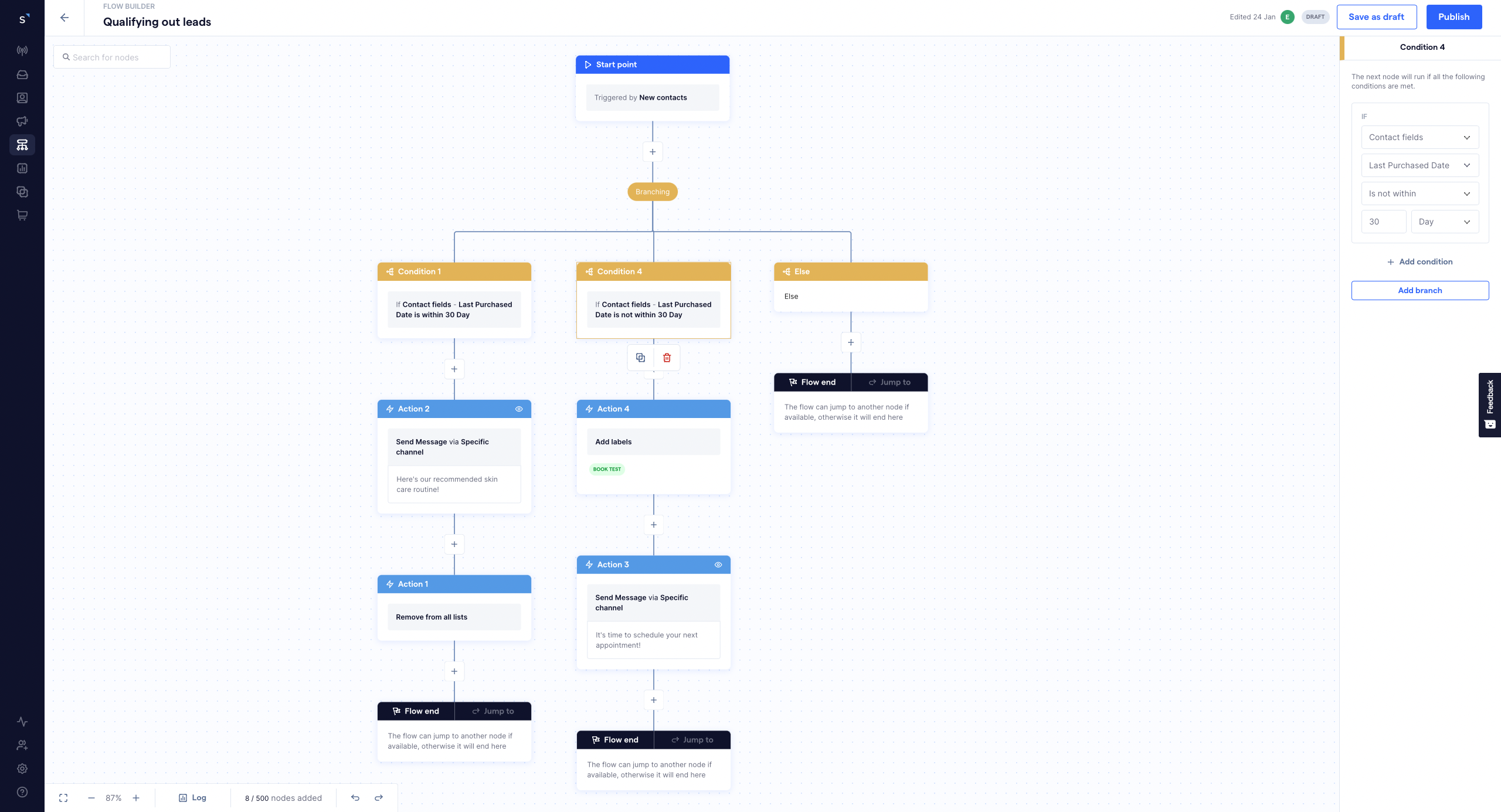 flow builder segmentation