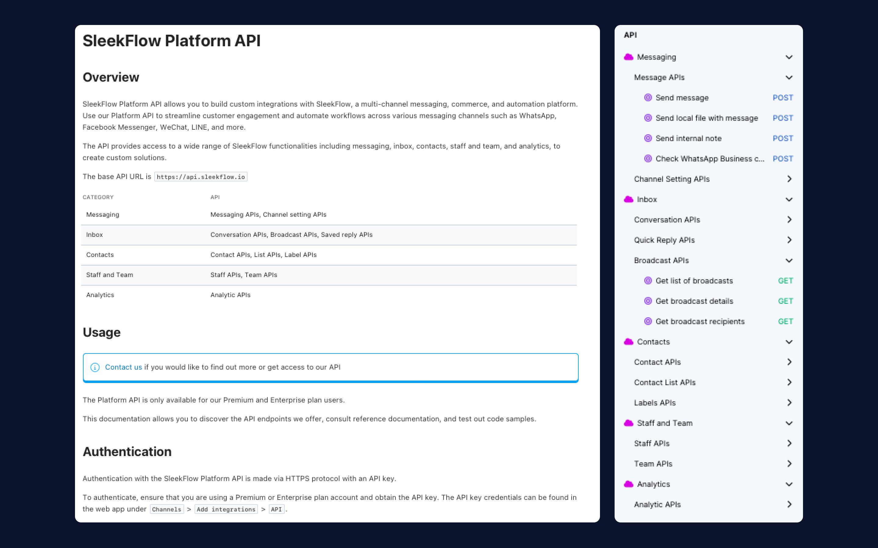 SleekFlow Platform API