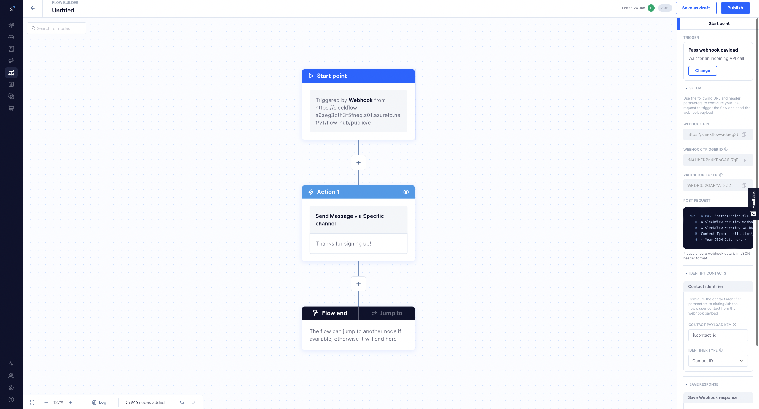 flow builder webhook