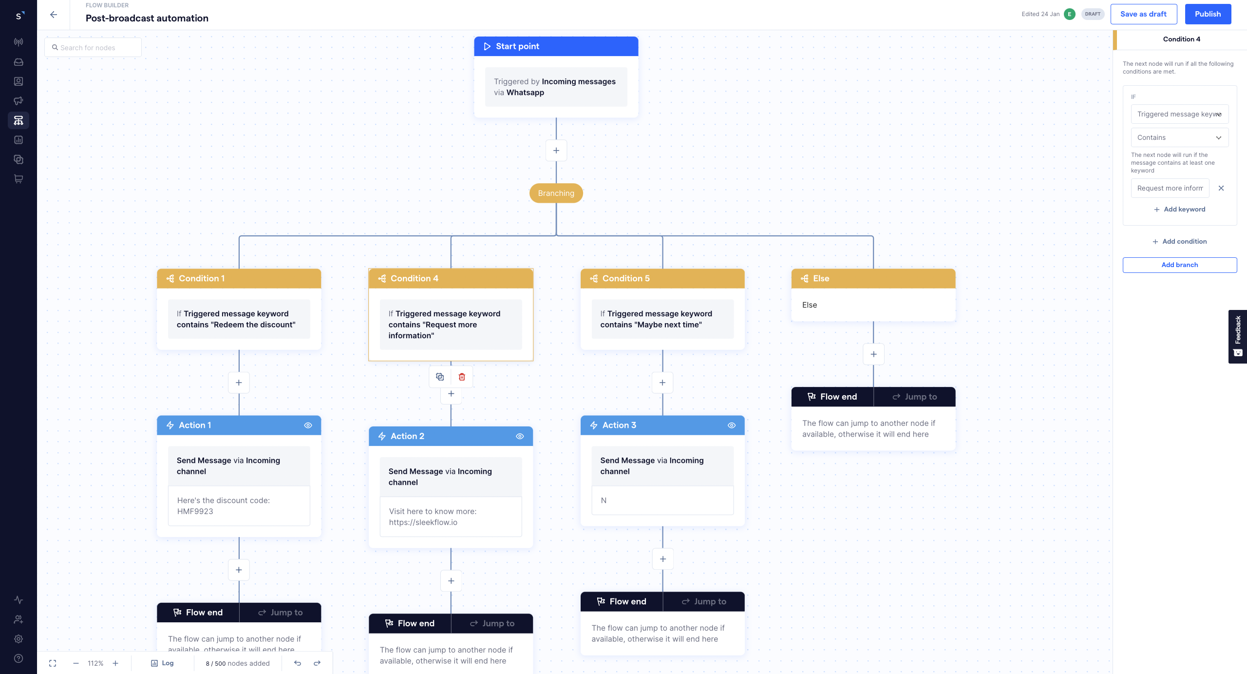 flow builder branch