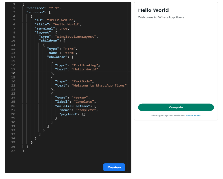 build your flow json