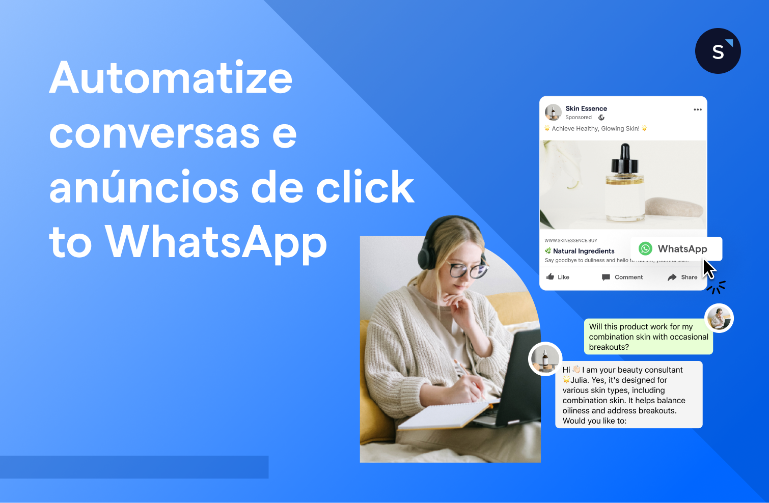 O que há de novo no SleekFlow: gatilho de click to WhatsApp do FluxoBot