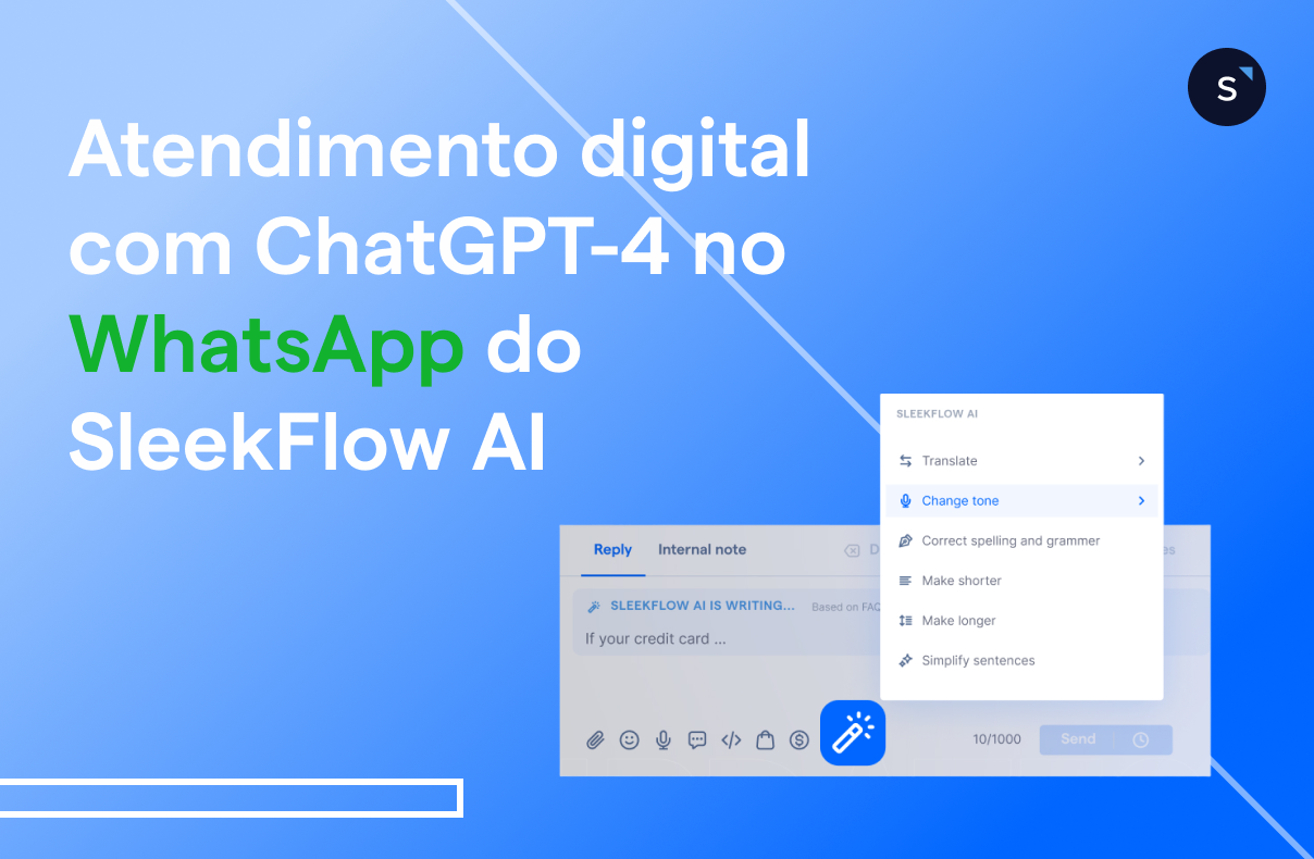 Atendimento digital com ChatGPT-4 no WhatsApp do SleekFlow AI