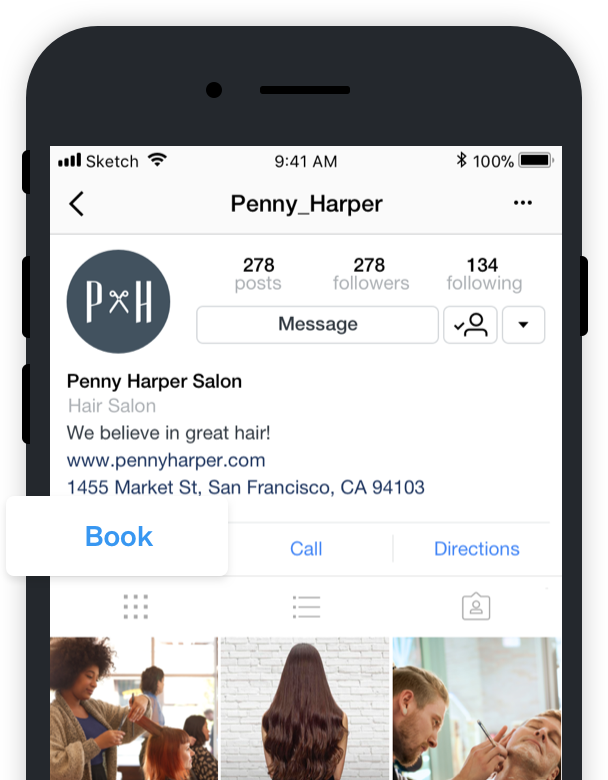Booking in Instagram