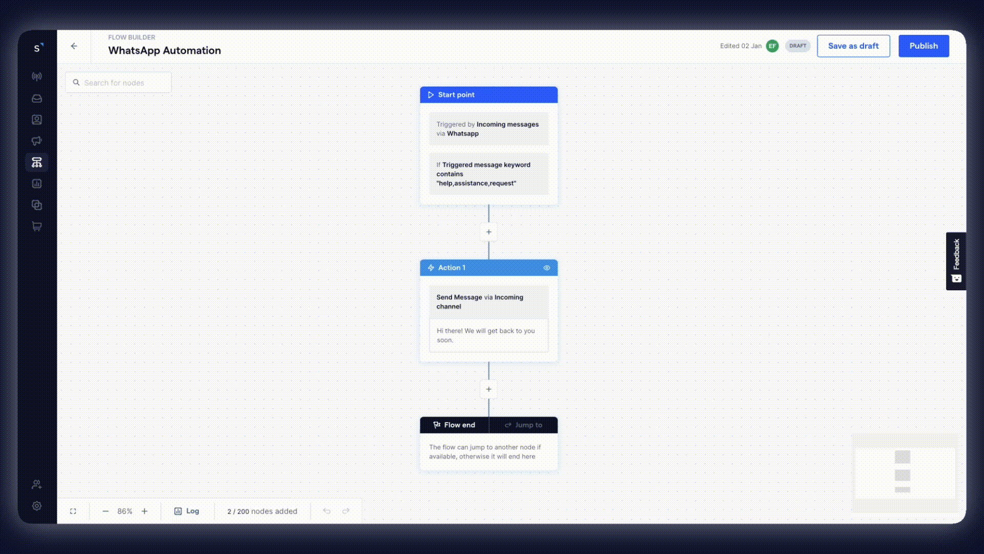 Flow Builder - Mengonfigurasi Kata Kunci