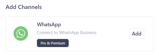 Adding WhatsApp channel
