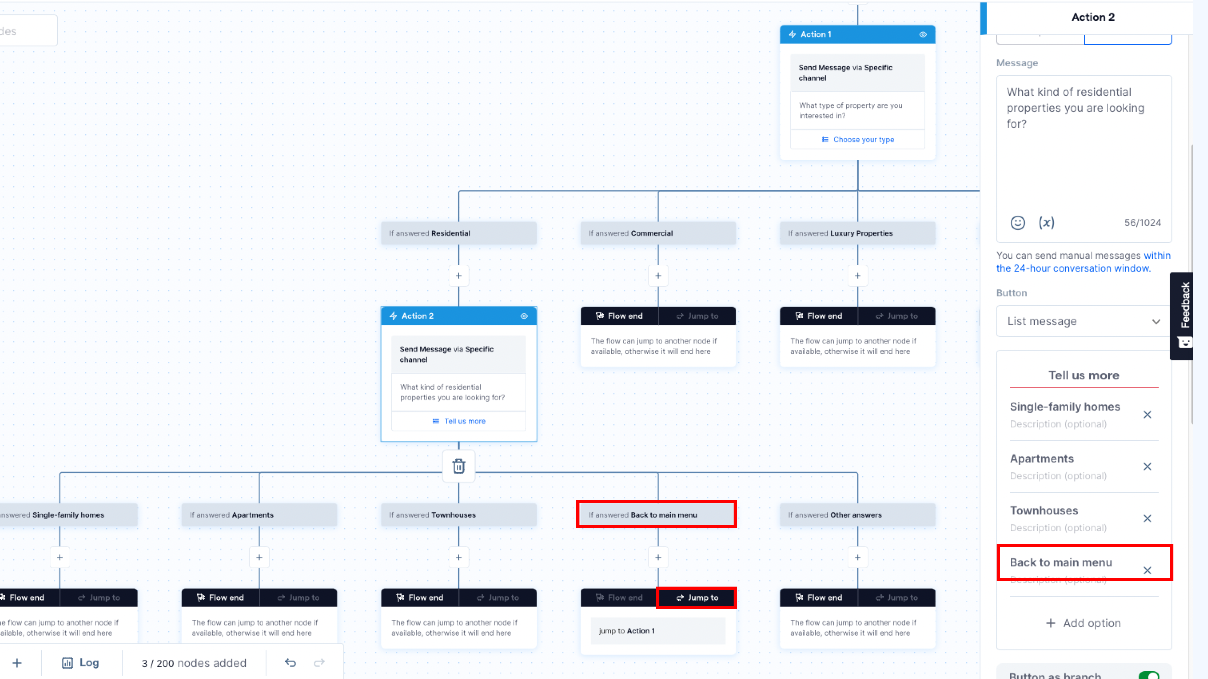 Flow Builder jump to main menu