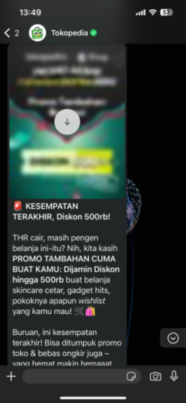 contoh broadcast whatsapp dari bisnis