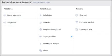 Menentukan Goal Iklan Facebook