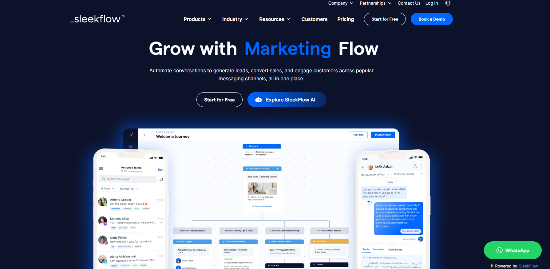 sleekflow marketing flow automation with messaging platform integration