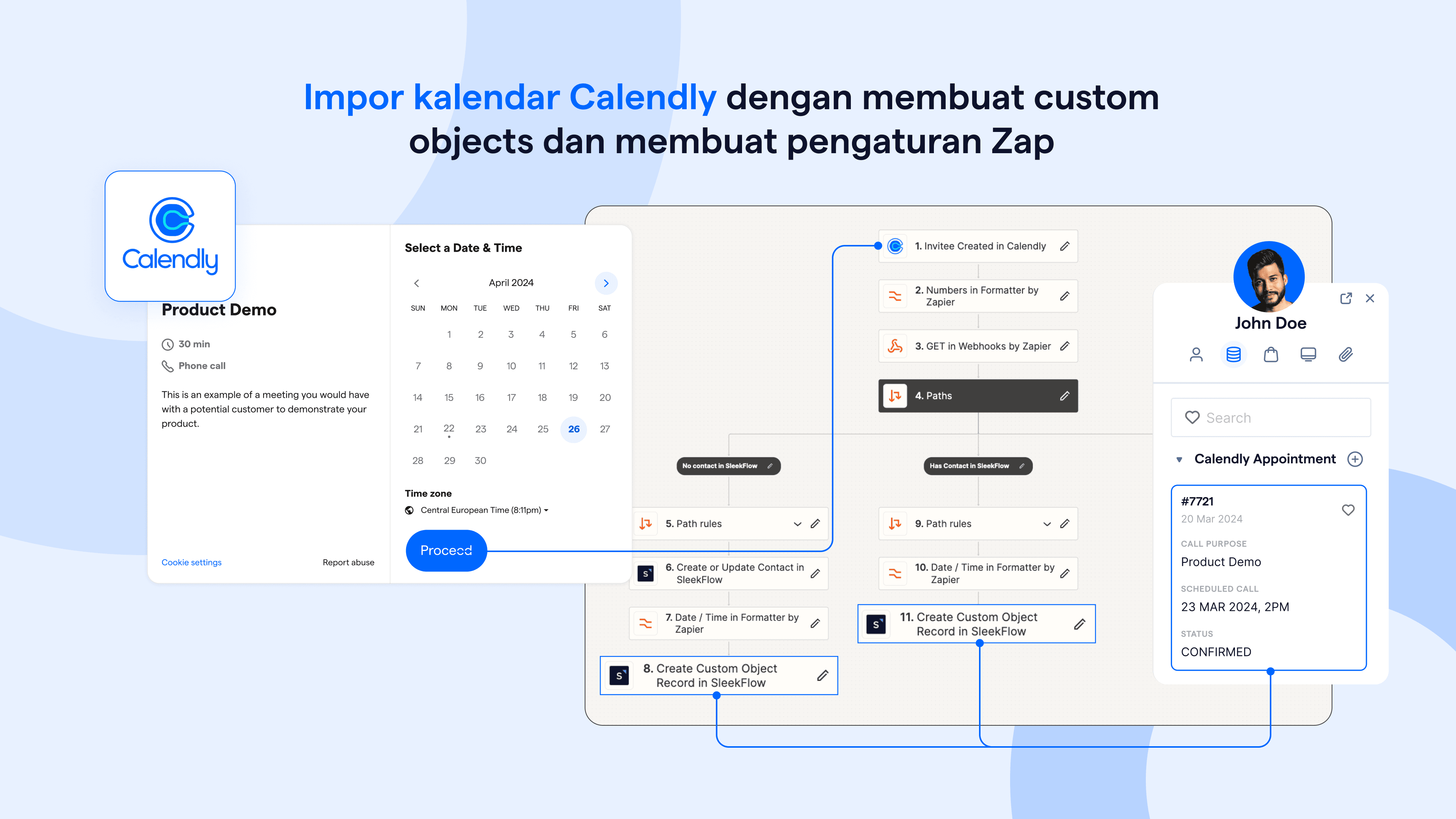 Impor kalendar Calendly dan membuat custom objects