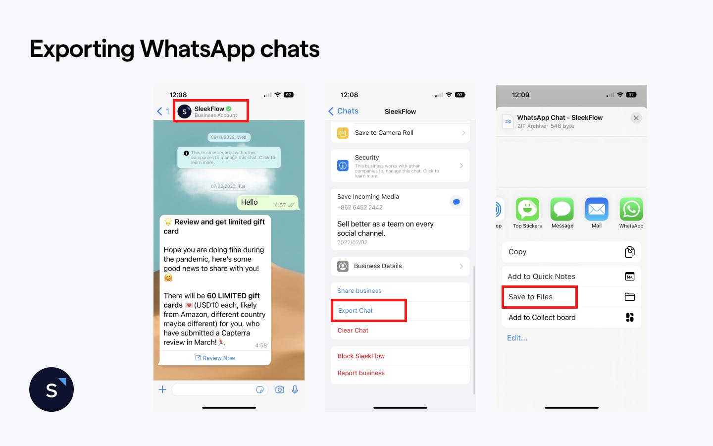 WhatsApp backup using TXT format