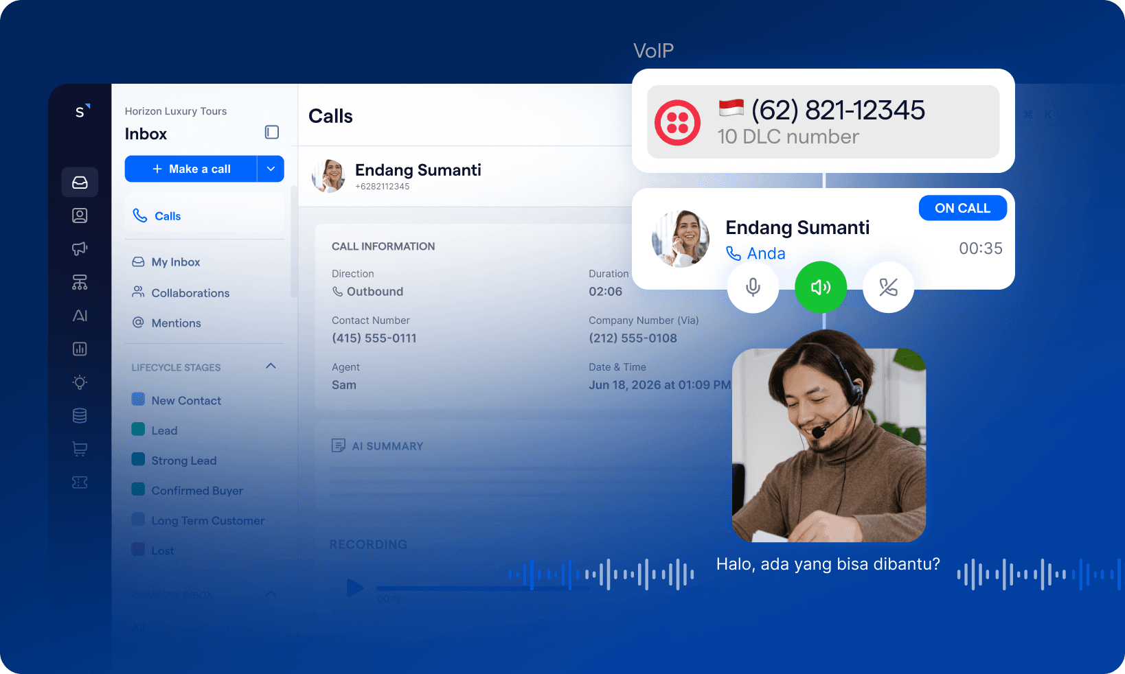 SleekFlow sudah support VoIP