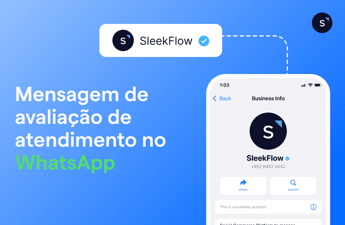 Mensagem de avaliação de atendimento no WhatsApp