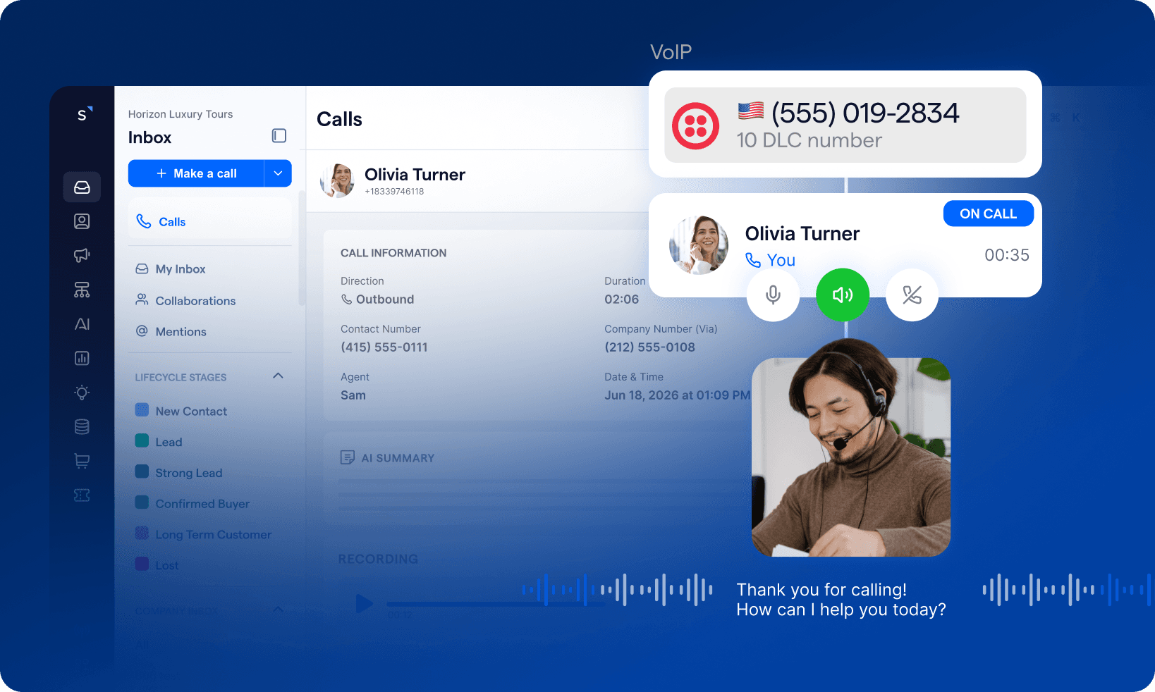 SleekFlow supports VoIP calls
