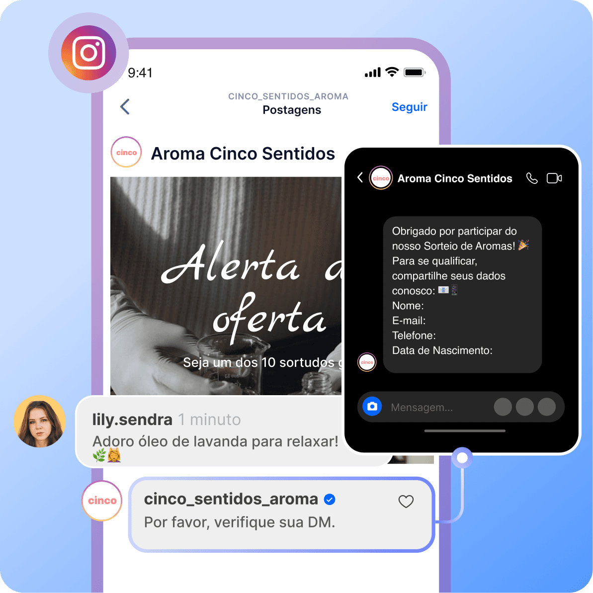 pt br instagram respostas automatica
