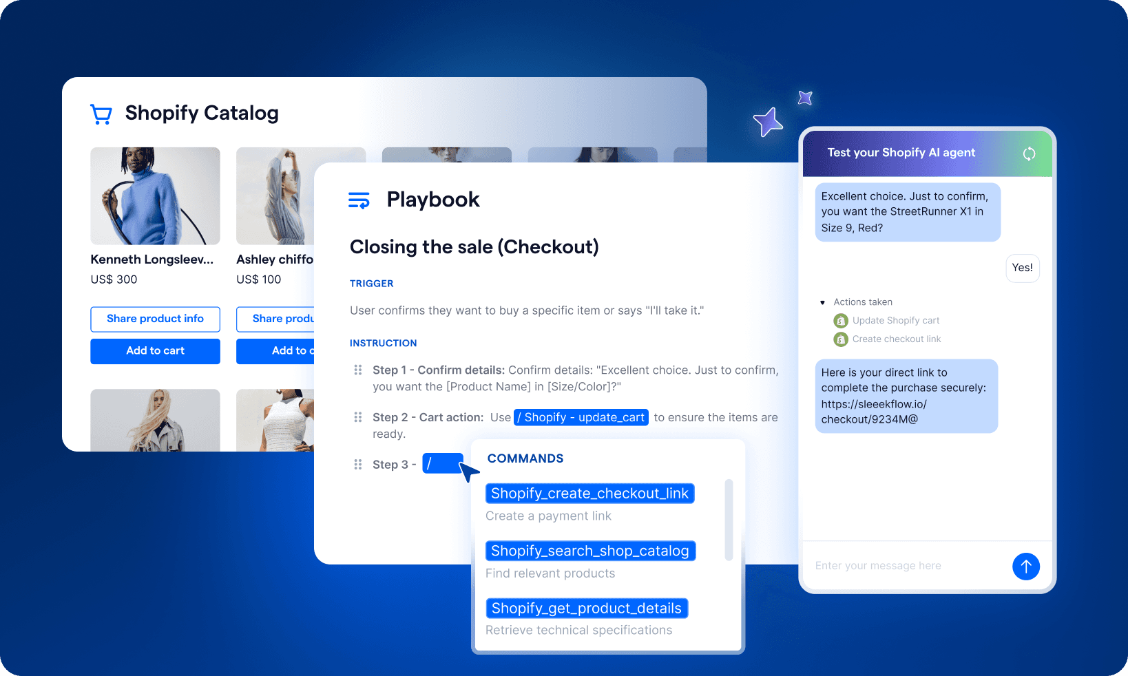 Customize Shopify AI agent playbooks for any sales scenarios