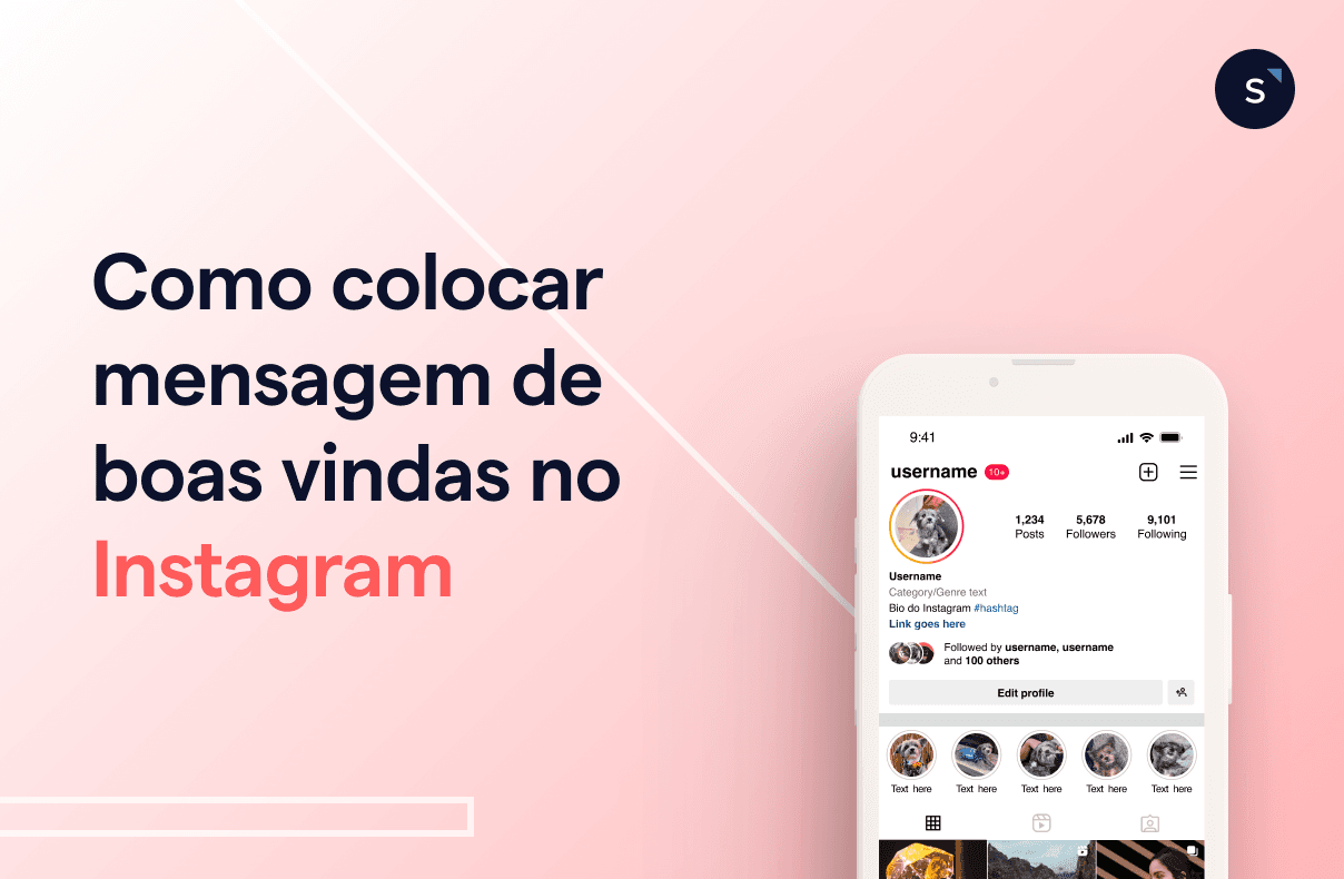 Mensagens de boas vindas no Instagram