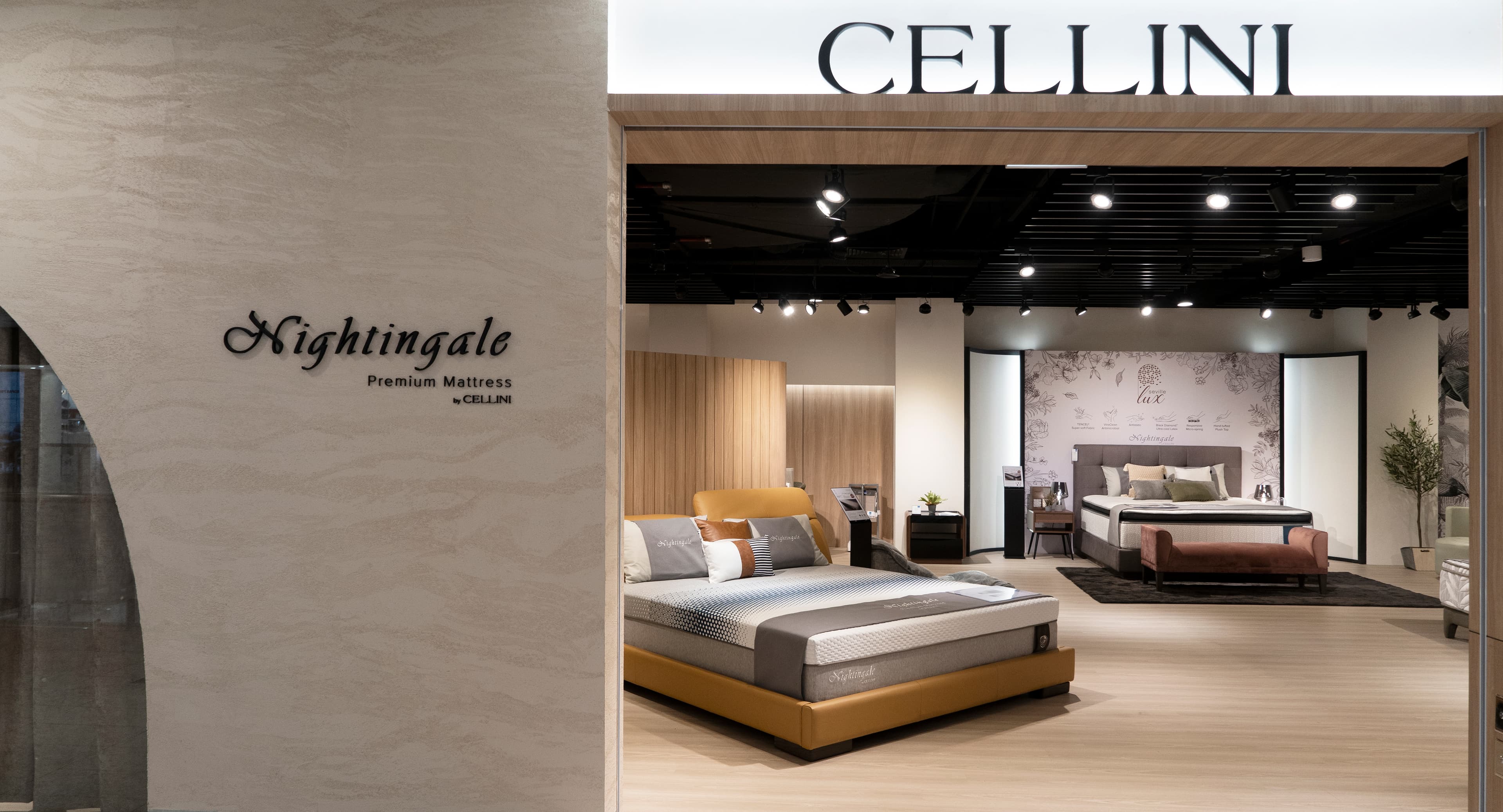 Cellini SG storefront in Centrepoint featuring their Nightingale mattress