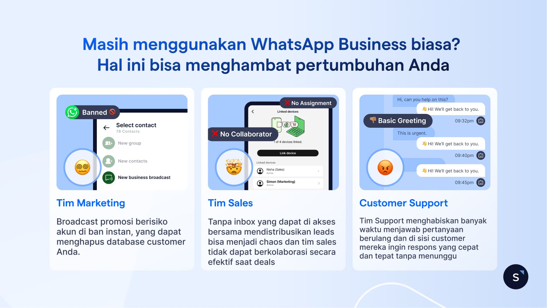 Tiga alasan mengapa WhatsApp Business biasa dapat menghambat pertumbuhan bisnis