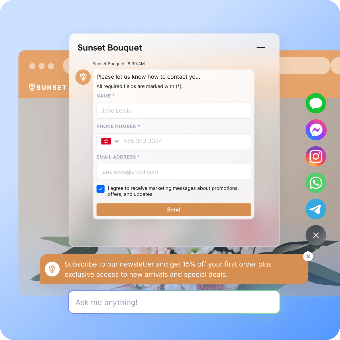 Shopify lead capture form
