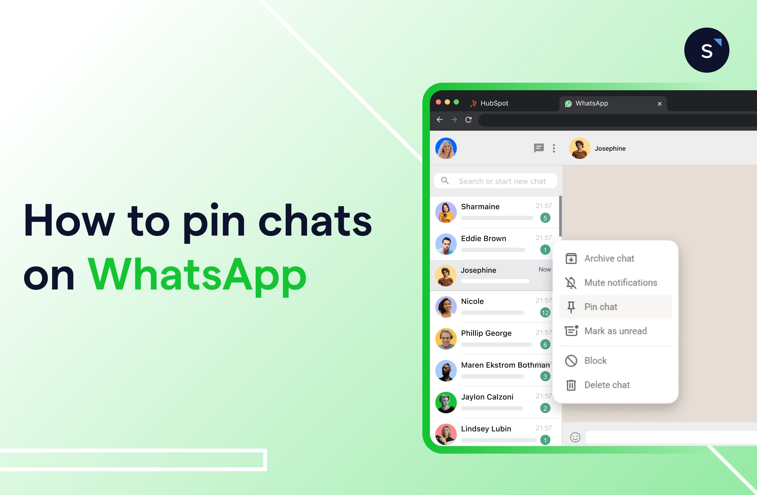 Illustrations of How to pin chats on WhatsApp