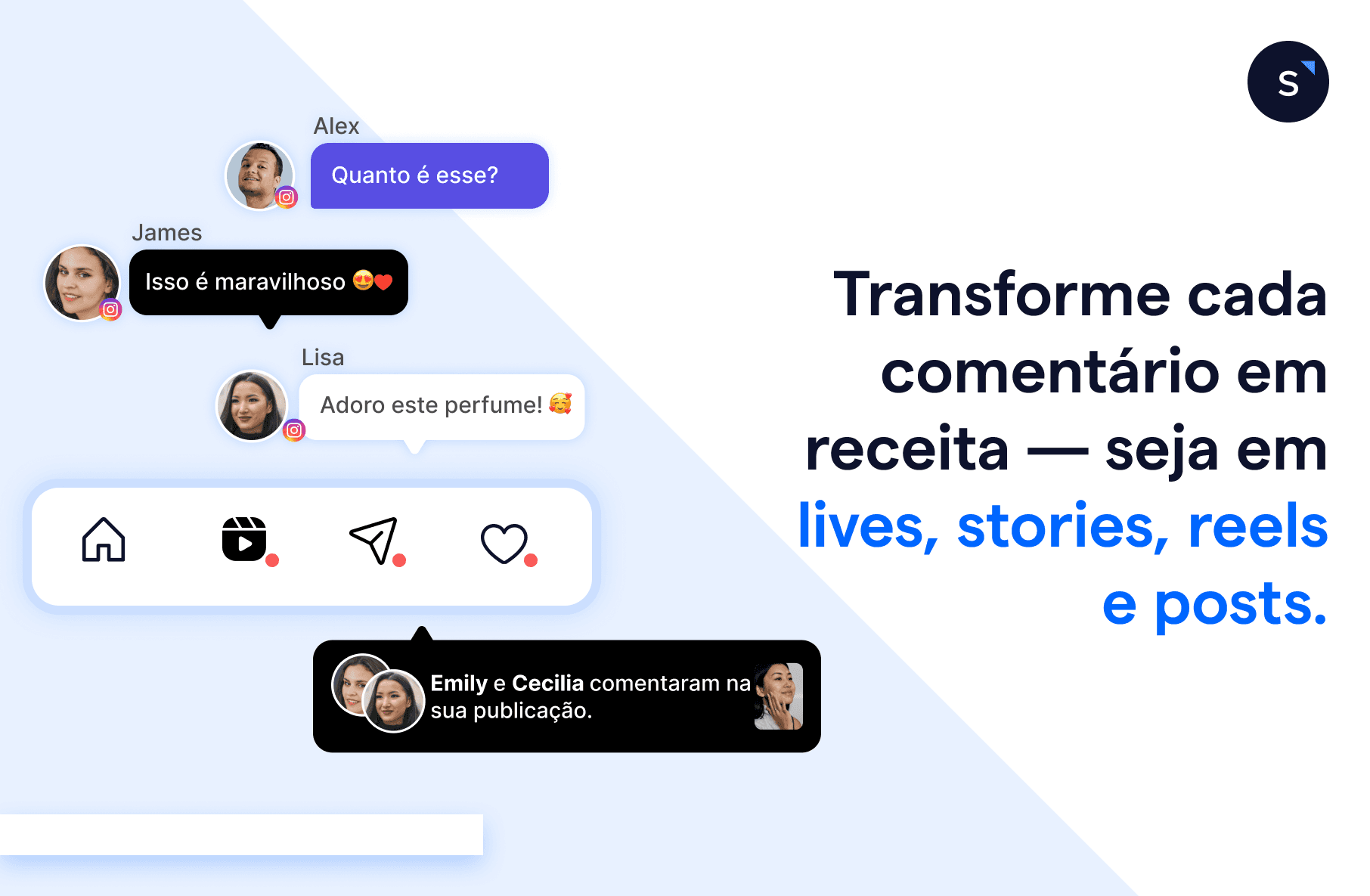 Transforme comentarios Instagram e Facebook
